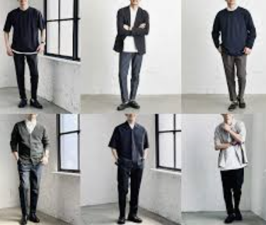 服装を変えて印象を比較する写真例